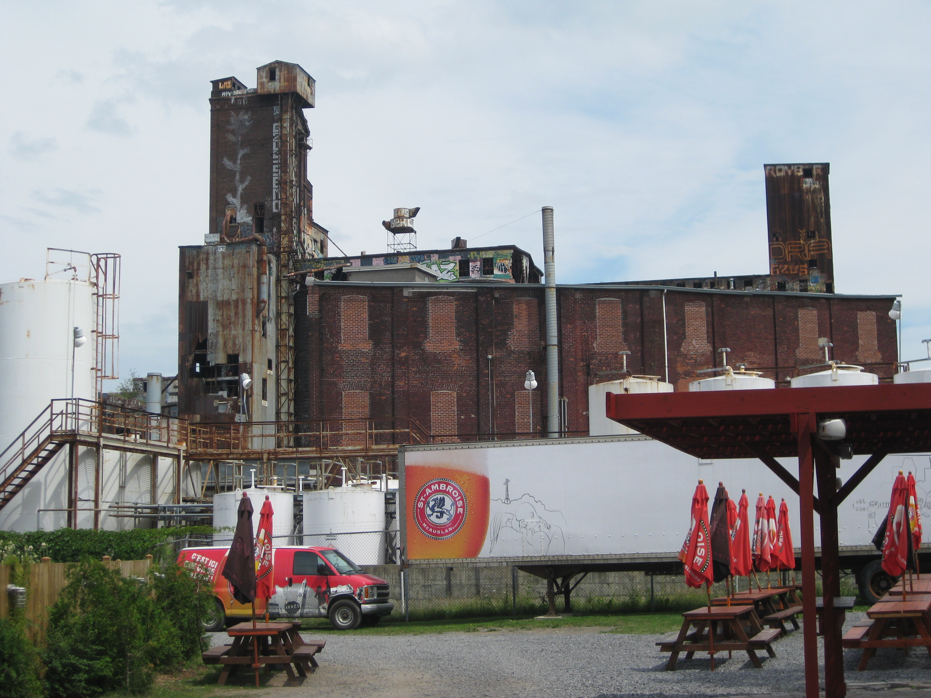 View of silos from beer terrace